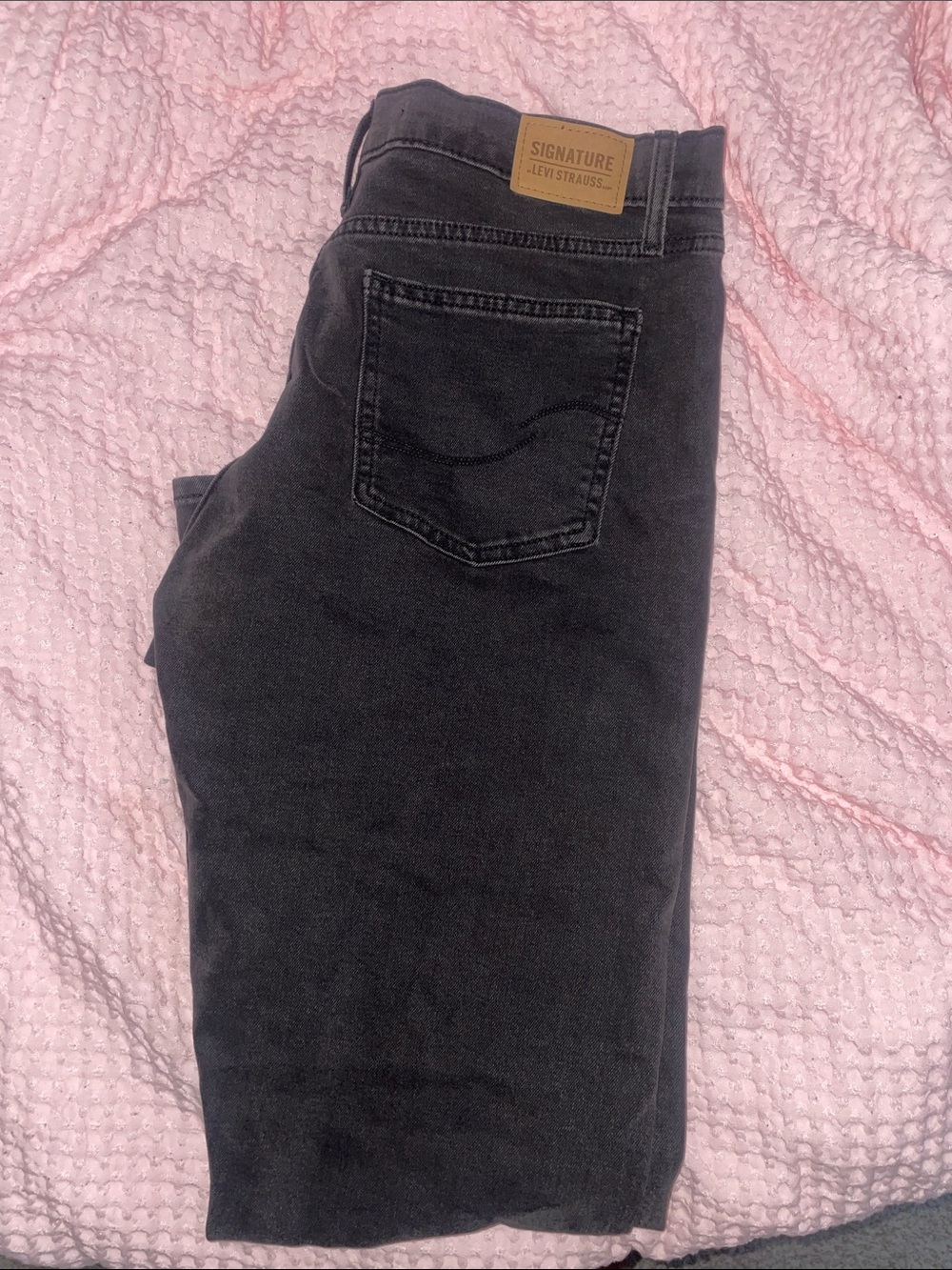 Signature by Levi Strauss Black Wide-Leg Jeans Kick Boot Style